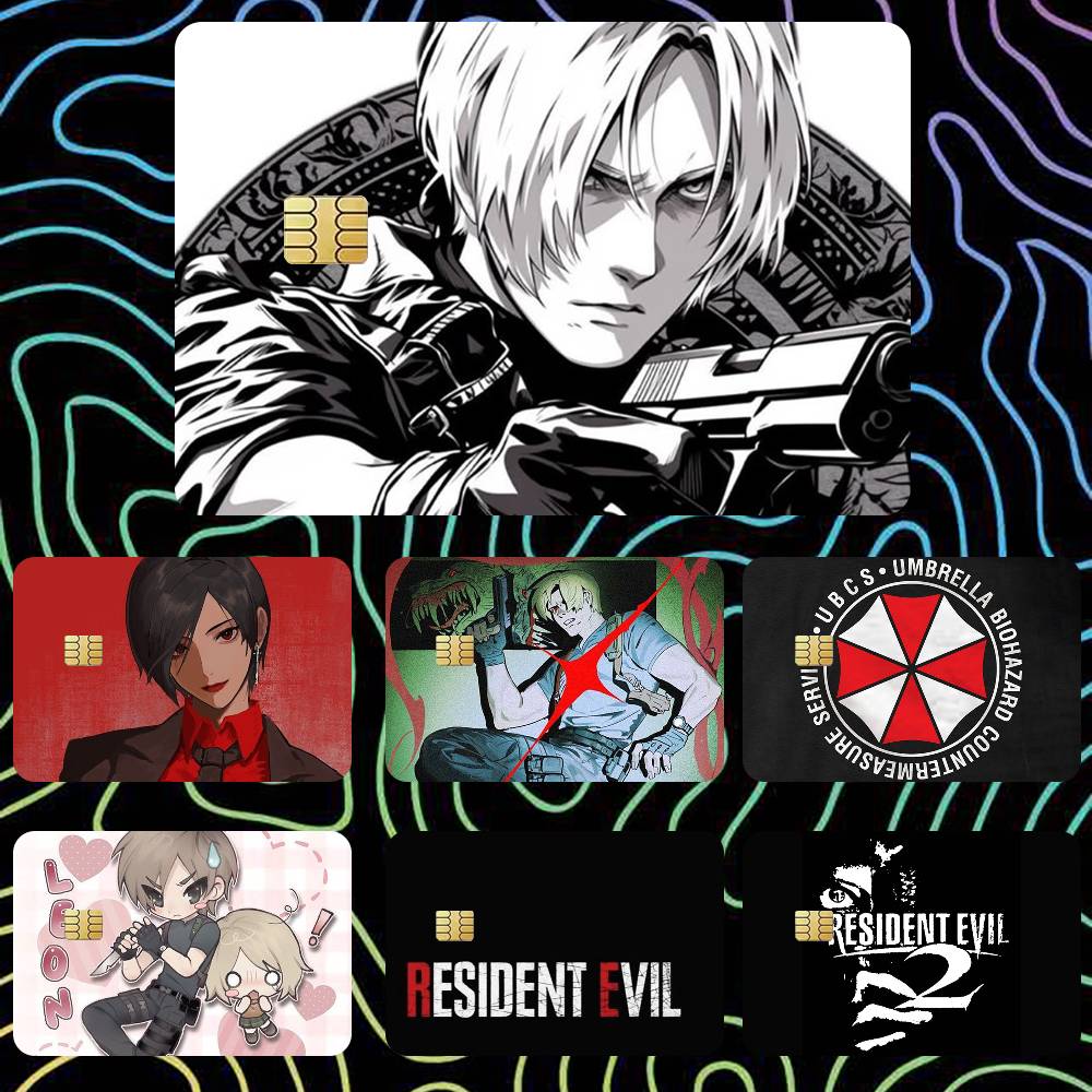 Board Game Resident Evil - สติกเกอร์กันน้ำลายเลออน เรซิเดนท์อีวิล สำหรับบัตรเครดิต บัตรเดบิต
