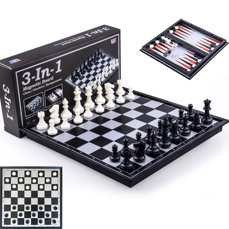 Board Game Zenith - กระดานเกมหมากรุกแม่เหล็กพับได้ 25 ซม. หมากฮอส แบ็คแกมมอน 3-in-1