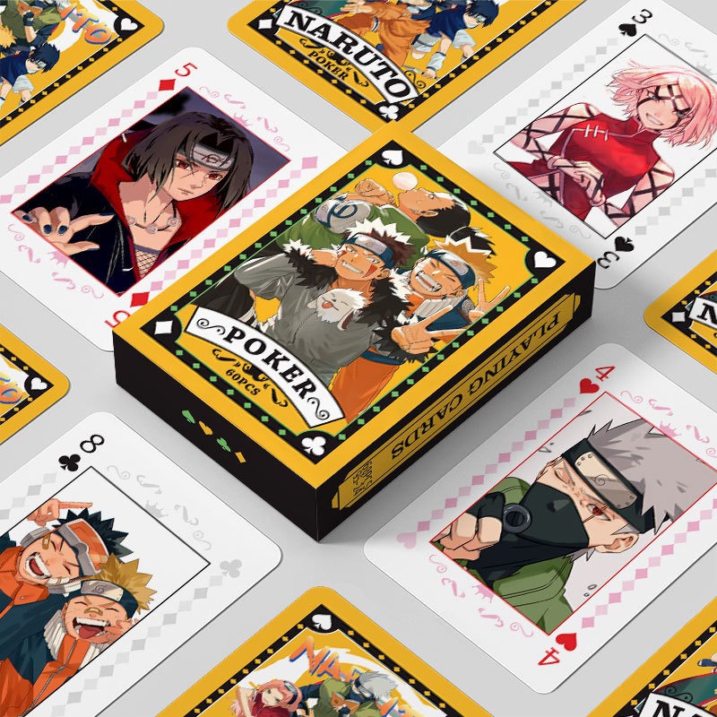 Board Game Naruto - ไพ่การ์ตูนเคลือบกระดาษลายการ์ตูนนารูโตะ ไพ่เสริมความสนุกสนานสำหรับเกมกระดานแบบอินเทอร์แอคทีฟ