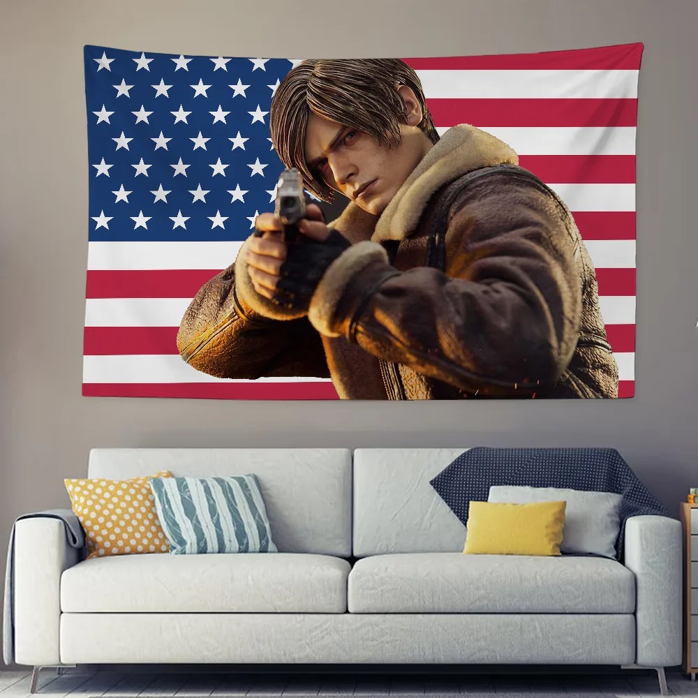 Board Game Resident Evil - ผ้าแขวนผนังลาย Leon Kennedy จากเกม Resident Evil