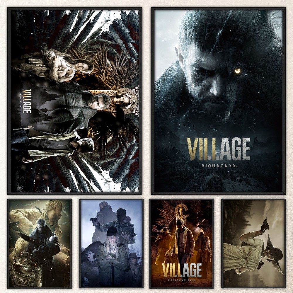 Board Game Resident Evil - Resident-Evil 8 Village ร้อนวิดีโอเกมโปสเตอร์พิมพ์โปสเตอร์ภาพวาดห้องนอนห้องนั่งเล่น Wall Bar