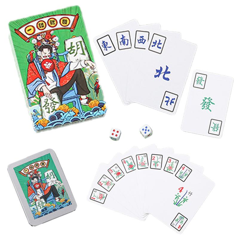 Card Game Deck - ไพ่นกกระจอกเกมสำหรับครอบครัวกันน้ำ mAh ไพ่นกกระจอกไพ่144เกมคลาสสิกสำรับไพ่นกกระจอกสำหรับการชุมนุมในครอบครัว