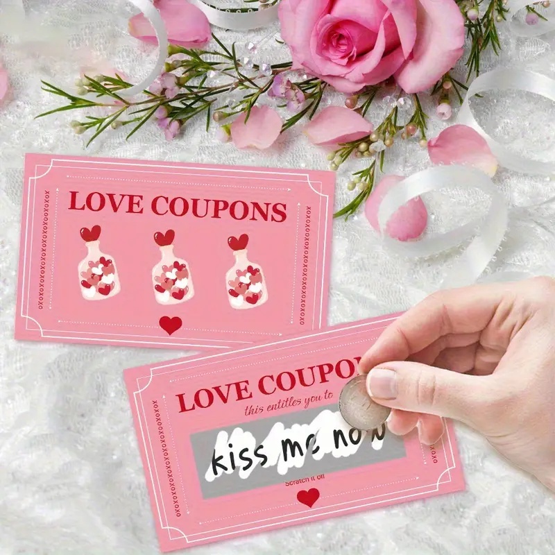 Board Game For Couple - บัตรขูดโชคดีสีชมพู 30 ชิ้น เหมาะสำหรับเกมปาร์ตี้ ของขวัญเซอร์ไพรส์ และกิจกรรมต่างๆ
