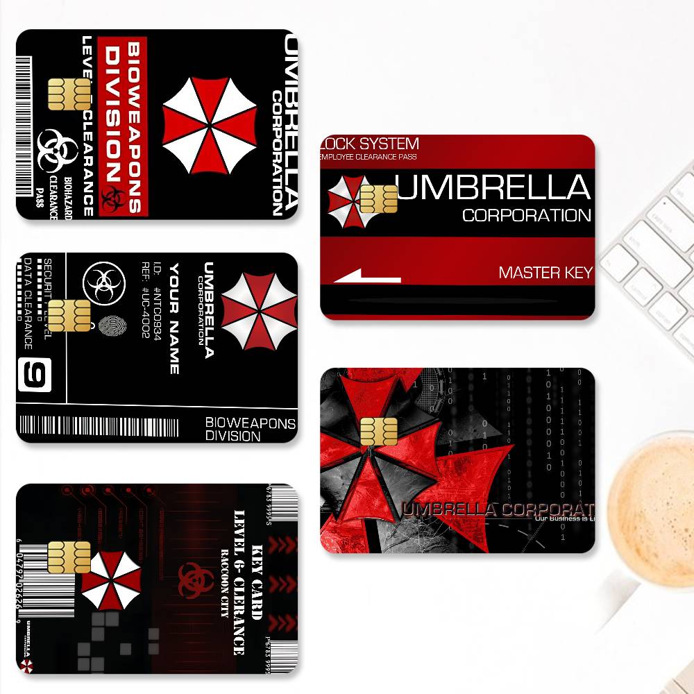 Board Game Resident Evil - สติกเกอร์การ์ดเครดิตเกม R-Resident E-Evil-S 4 ชิ้น ป้องกันรอยขีดข่วน