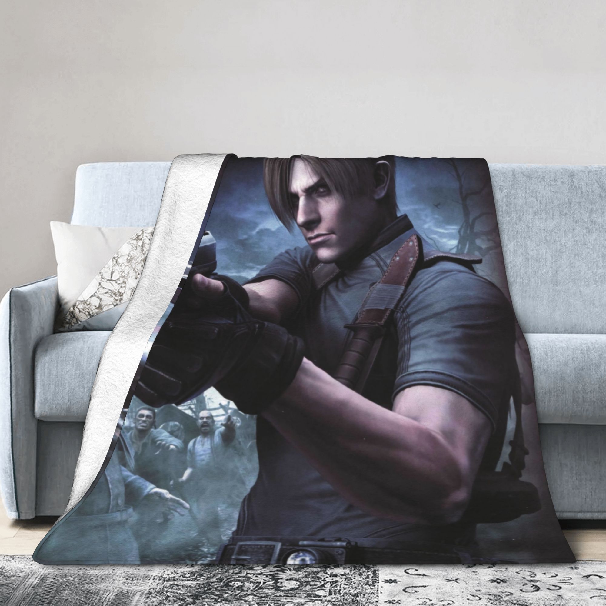 Board Game Resident Evil - ผ้าห่มนุ่มลายเกม Resident Evil 4 ของ Leon