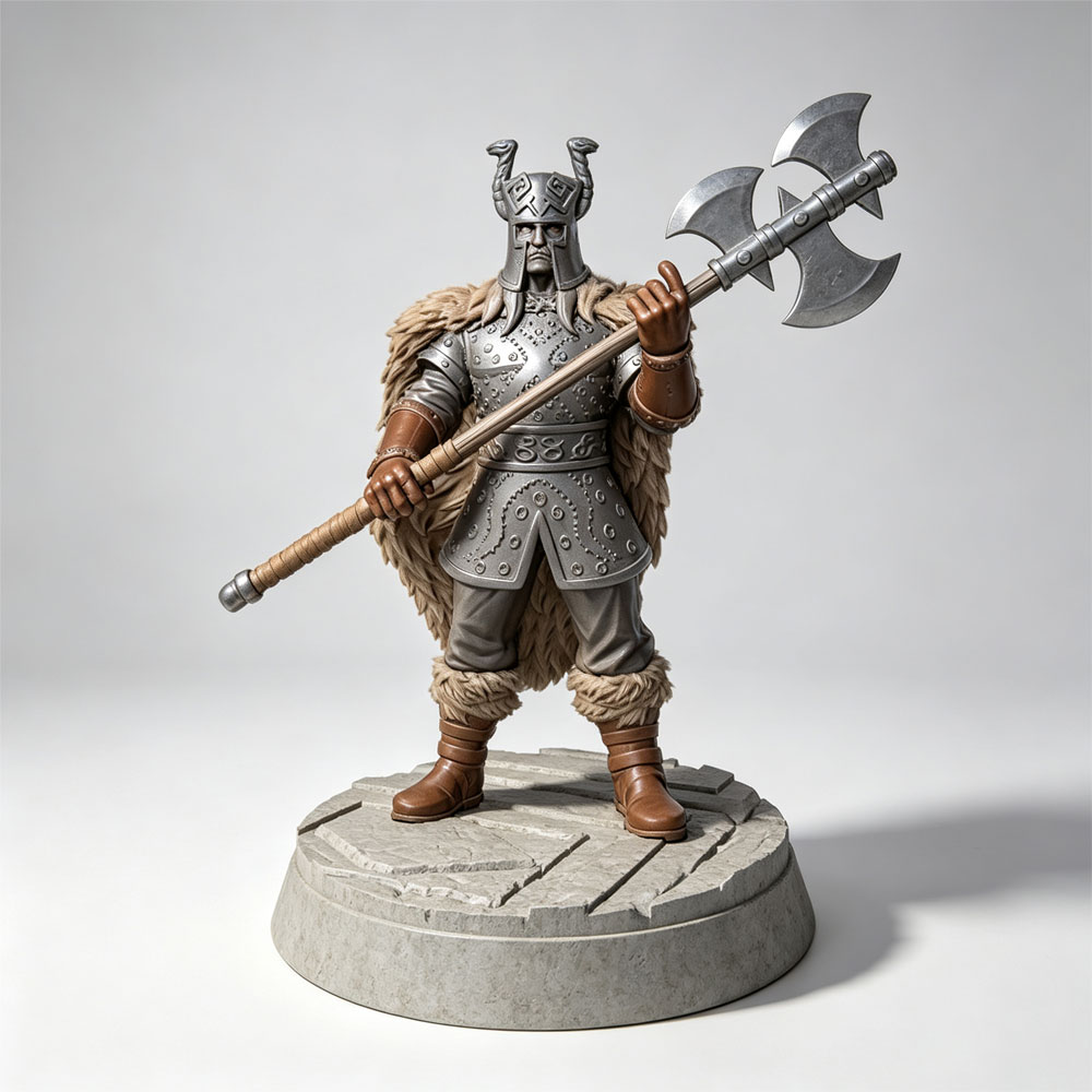 Board Game Vikings - โมเดลนักรบถือขวานไวกิ้งนอร์ดิกขนาด 1/24 ทำจากเรซิน เหมาะสำหรับใช้เป็นตัวหมากในเกมกระดาน รูปปั้นพิมพ์ 3